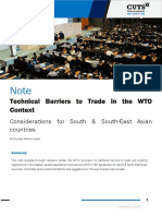 Technical Barriers To Trade in The WTO Context