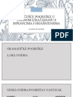 Najčešće Pogreške U Pisanom Izražavanju S Ispravcima I Objašnjenjima