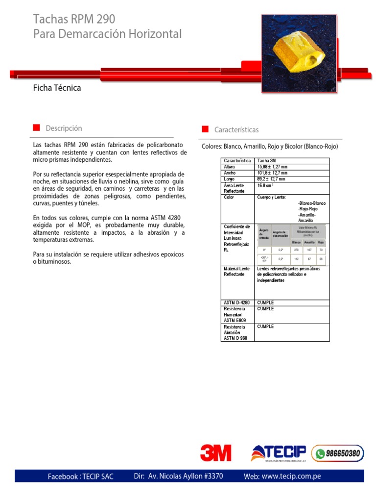 Ficha - Tecnica TACHAS | PDF | Ciencias fisicas | Óptica