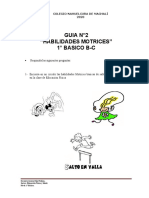 Guia N°2 "Habilidades Motrices" 1° Basico B-C: Responda Las Siguientes Preguntas