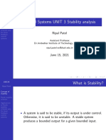 Control Systems UNIT 3 Stability Analysis: Ripal Patel