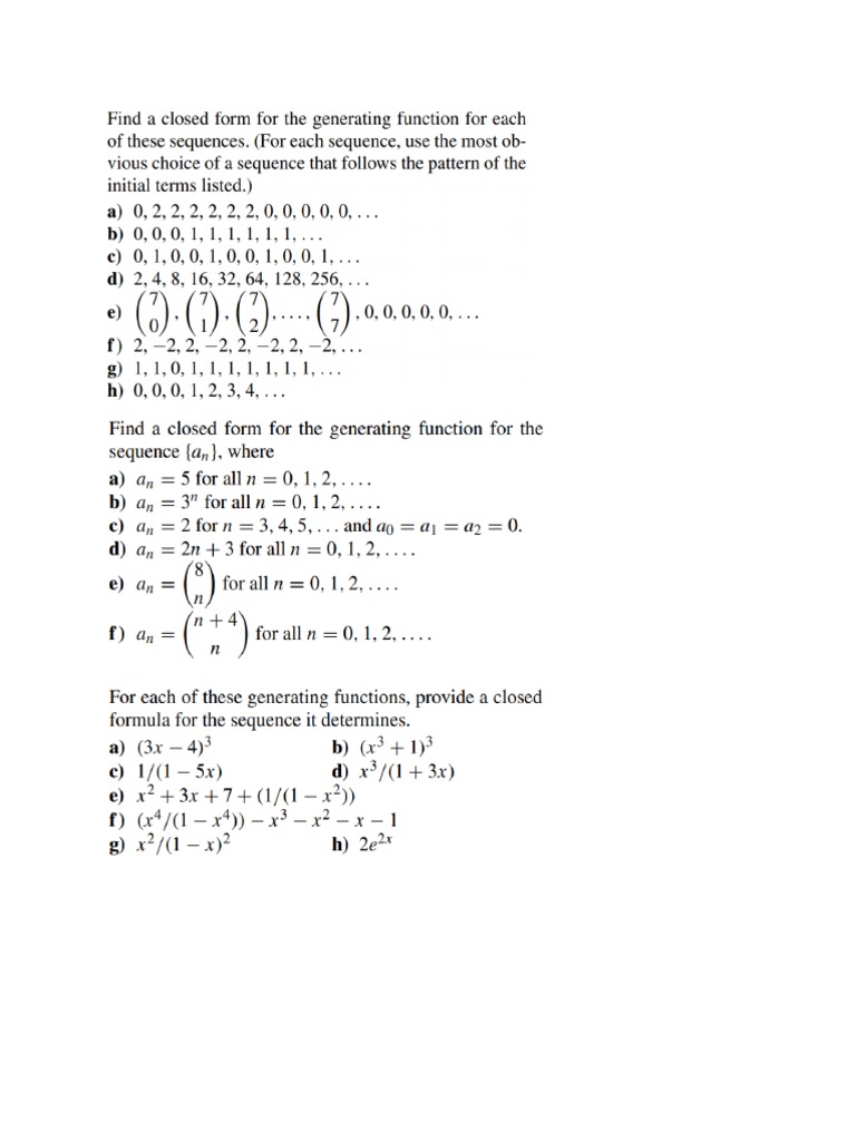 Unit 2 Generating Functions | PDF