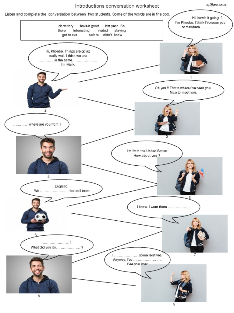 Introductions Conversation Worksheet | PDF