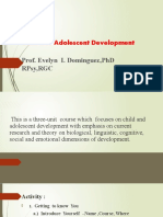 CPE 100 Course Overview Child Adolescent Development
