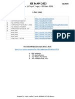 6 To 15 April Target - JEE Main 2023