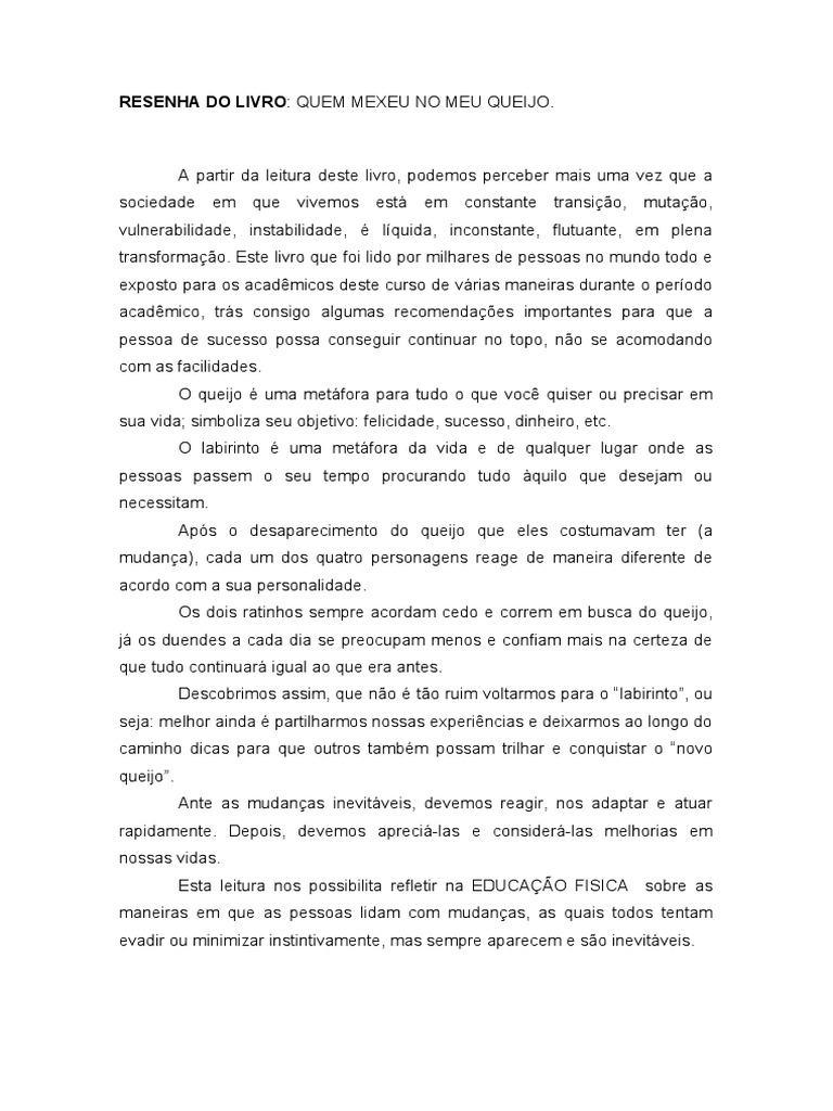 Lições de Mudança em 