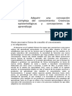 Adquirir Una Concepción Compleja Del Conocimiento: Creencias Epistemológicas y Concepciones de Aprendizaje