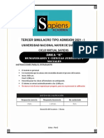 Tercer Simulacro Tipo Admisión 2021 - I: Área "E"