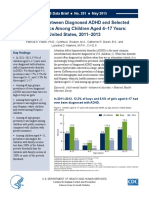 Association Between Diagnosed ADHD and Selected Characteristics Among Children Aged 4-17 Years: United States, 2011-2013