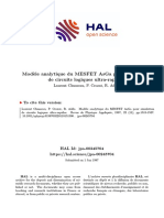 Modèle Analytique Du Mesfet Asga Pour Simulation de Circuits Logiques Ultra-Rapides