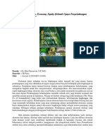 Review Buku "Ecology, Economy, Equity (Sebuah Upaya Penyeimbangan Ekologi Dan Ekonomi) "