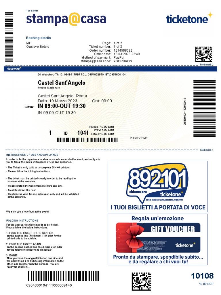 Ticket Folding Instructions for Event | PDF | Computing