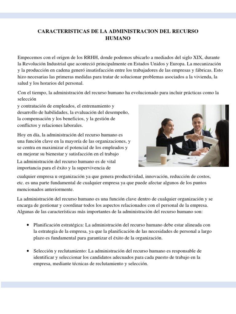 Caracteristicas De La Administracion