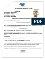 Calendário avaliativo 1o bimestre 6o e 7o ano