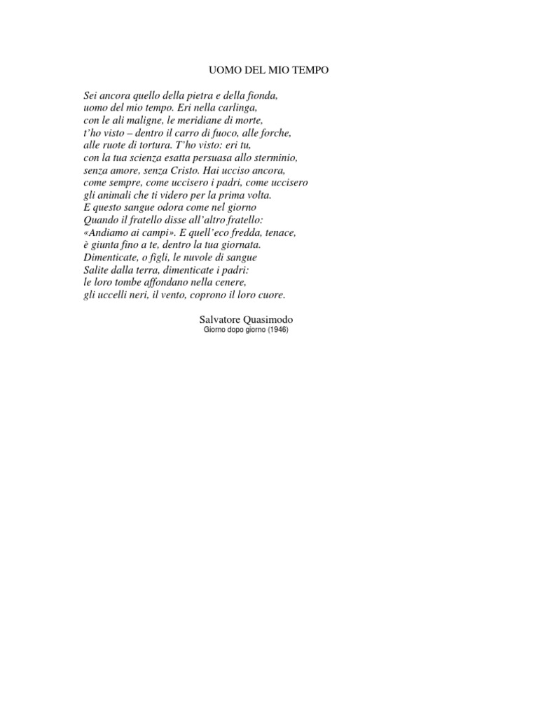 Quasimodo Uomo Del Mio Tempo