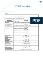 NEET UG Formulas