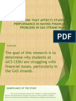 Factors That Affects Students Performance in Having Financial Problems in Gas Strand in Aics Cebu