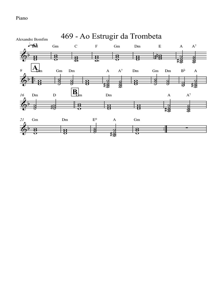 469 - Ao Estrugir Da Trombeta - Piano | PDF
