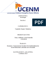 Consecuencias Sociales de La Industrialización en Las Relaciones Laborales en La Sociedad