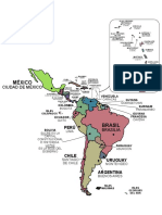Mapa de Latinoamerica A Color Con Nombres