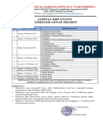 Jadwal KRS SMT Genap 2022 - 2023