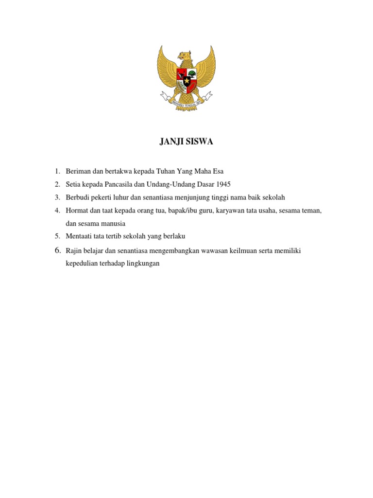 Teks Janji Siswa untuk Upacara Bendera | PDF