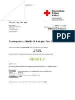 Negativ: Testergebnis COVID-19 Antigen Test / Zertifikat