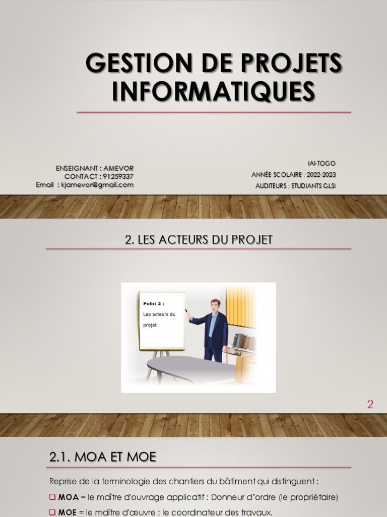 Rôles MOA et MOE en gestion de projet | PDF