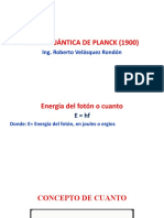 Teoría Cuántica de Planck (1900) : Ing. Roberto Velásquez Rondón