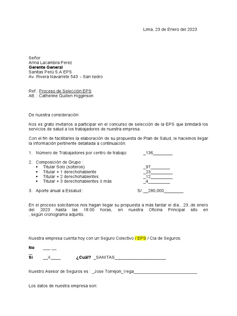 Invitaci n a participar en el proceso de selecci n de eps para los
