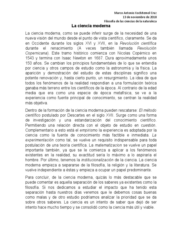 La Ciencia Moderna | PDF | Science | Teoría