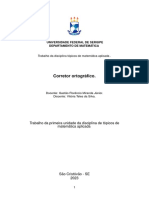 Corretor Ortográfico.: Universidade Federal de Sergipe Departamento de Matemática