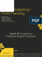 Master Budget and Profit Planning Report BA