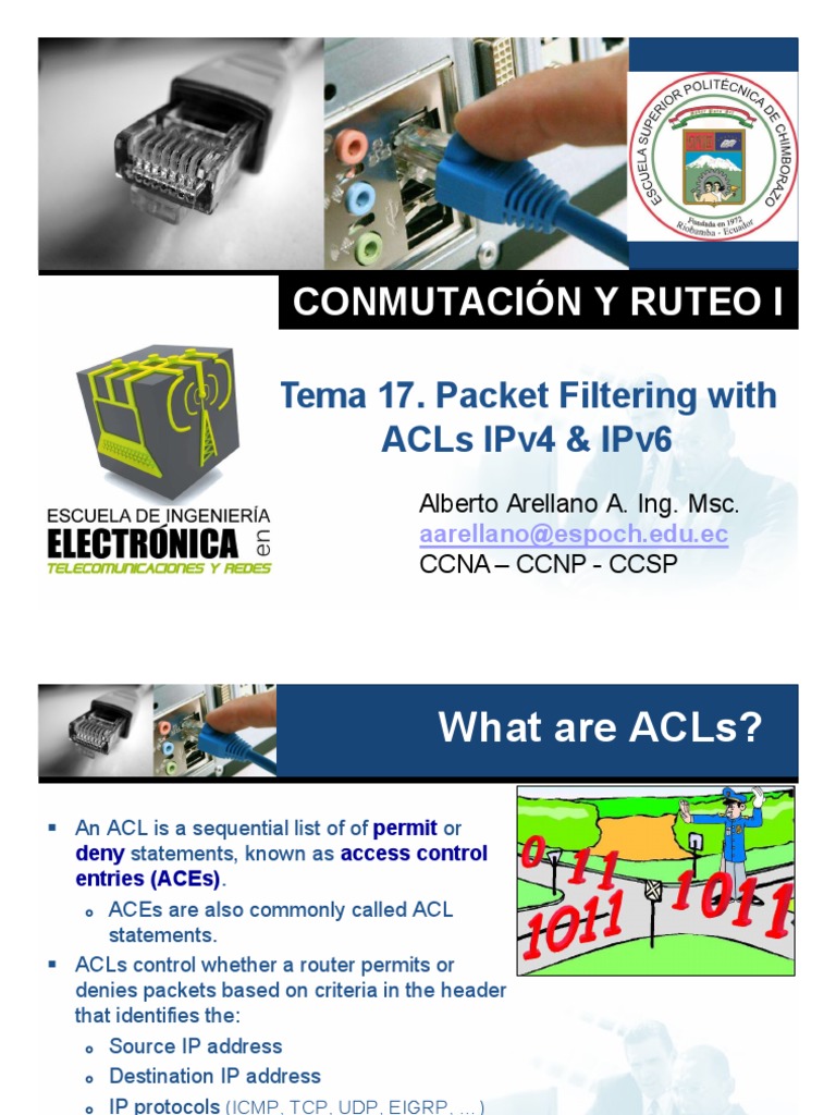 ACLs for Packet Filtering in IPv4 & IPv6 | PDF | Port (Computer ...