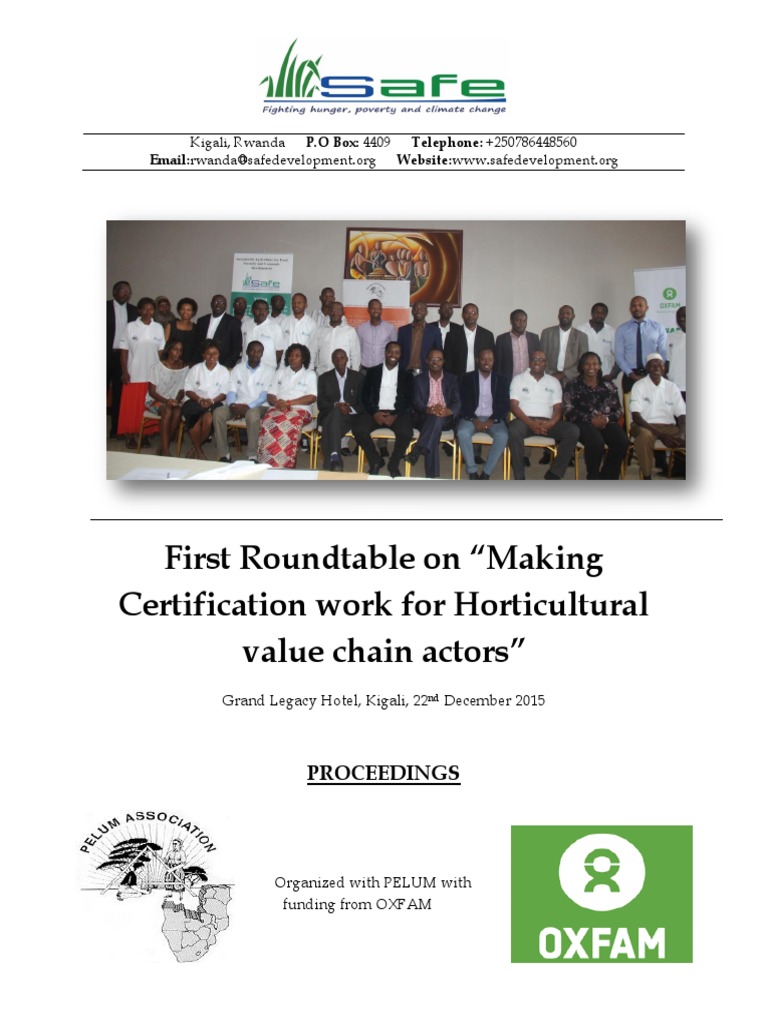 Horticulture Certification Roundtable Rwanda | PDF