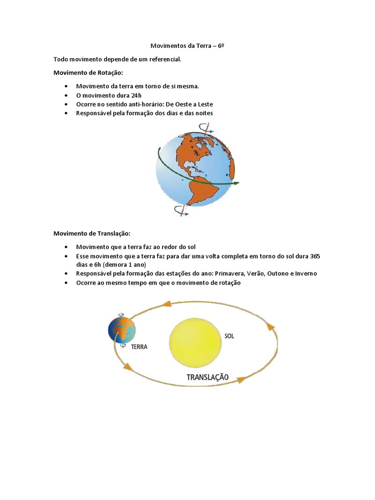 Movimentos Da Terra Para Estudantes Pdf