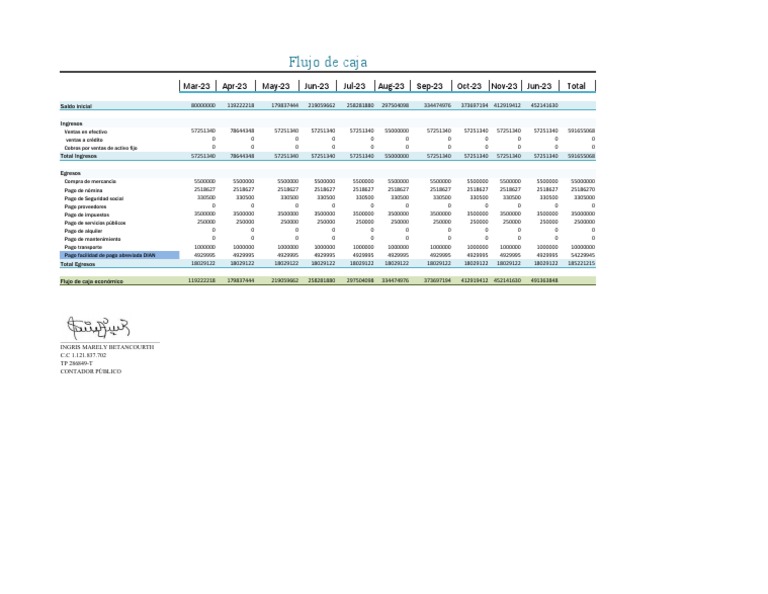 Flujo de Caja Proyectado | PDF | Economias | Dinero