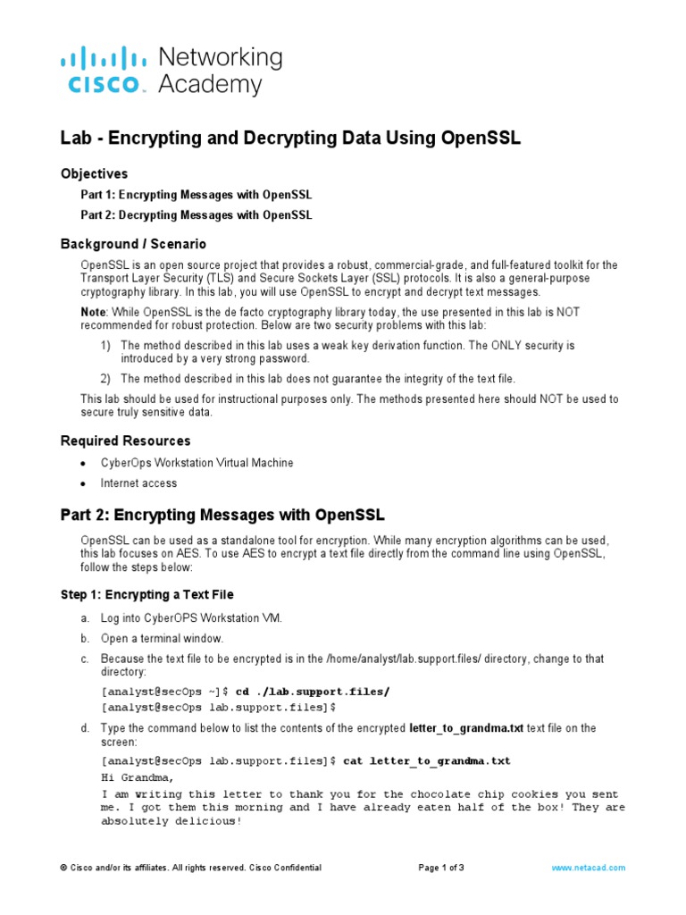 OpenSSL Data Encryption Lab Guide | PDF | Encryption | Cryptography