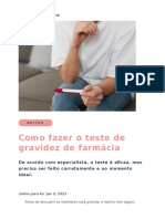 Como Fazer o Teste de Gravidez de Farmácia