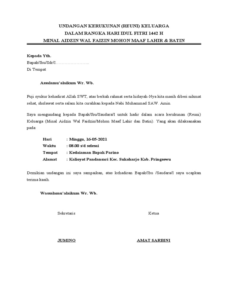 UNDANGAN Keluarga | PDF