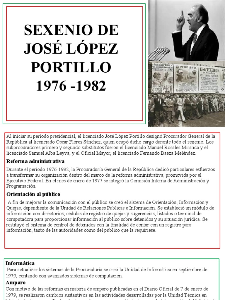 Sexenio de José López Portillo 1976 - 1982 | PDF | México | Tratado de ...