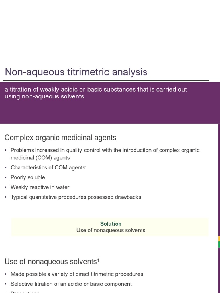 NonAqueous Titrimetric Analysis Download Free PDF Chemistry
