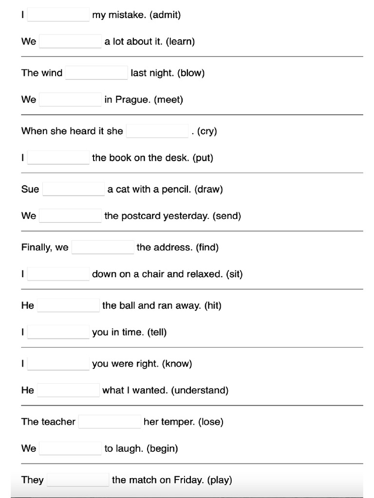 Past Simple Exercise | PDF