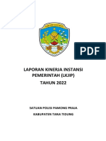 Laporan Kinerja Instansi Pemerintah (Lkjip) TAHUN 2022: Satuan Polisi Pamong Praja Kabupaten Tana Tidung