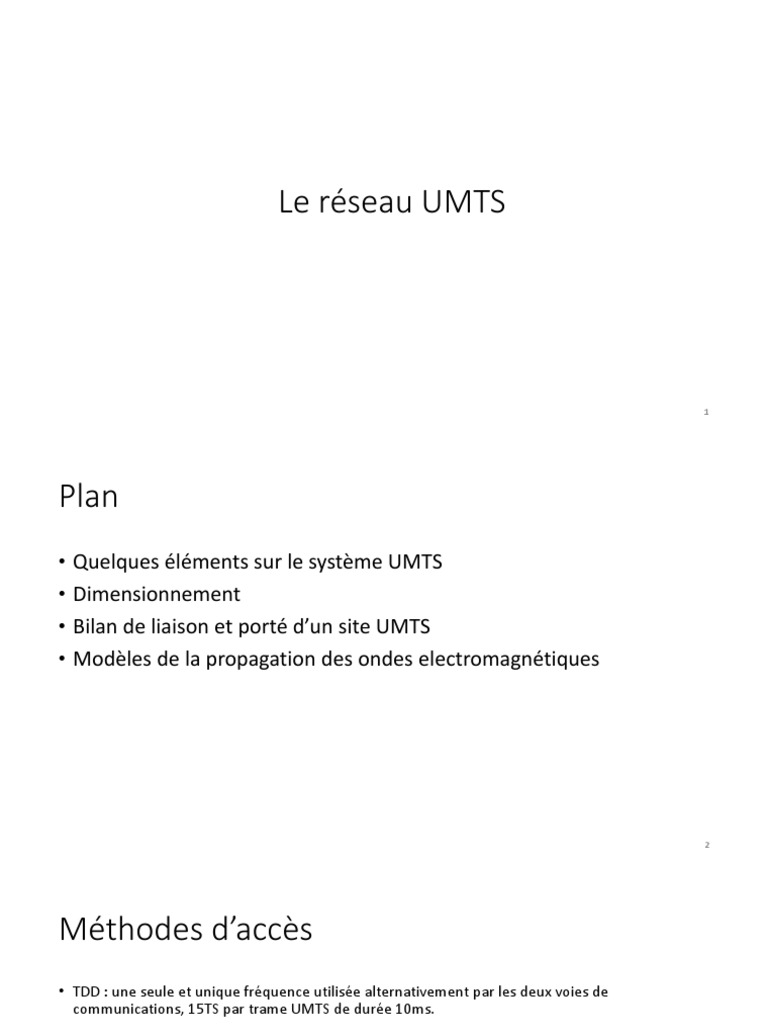 Umts | PDF | Rapport signal sur bruit | Modulation