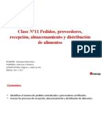 Clase Nº11 Pedidos, Proveedores, Recepción, Almacenamiento y Distribución de Alimentos