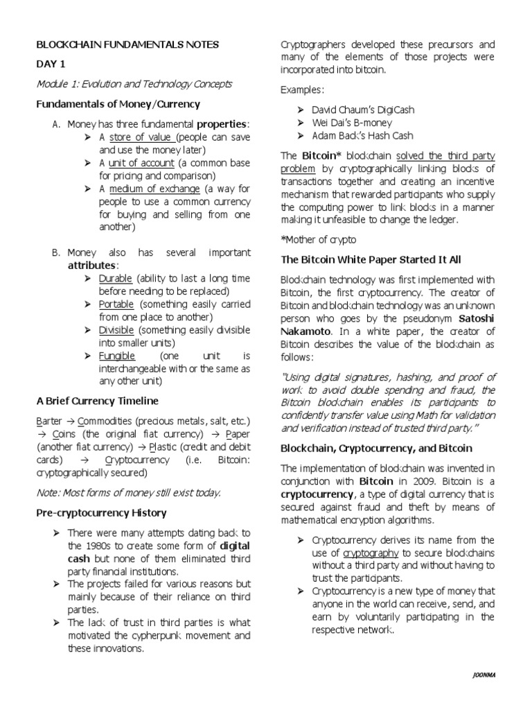 Blockchain Fundamentals Overview | PDF | Cryptocurrency | Bitcoin