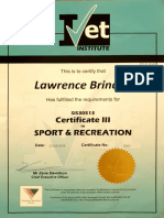 Certificate 3 Sport and Recreation