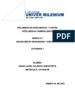 Diplomado en Inteligencia Y Contra Inteligencia Criminológica Módulo 3 Delincuencia Organizada Y Espionaje Actividad 2