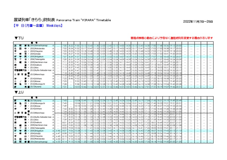 叡山电车KIRARA - timetable | PDF